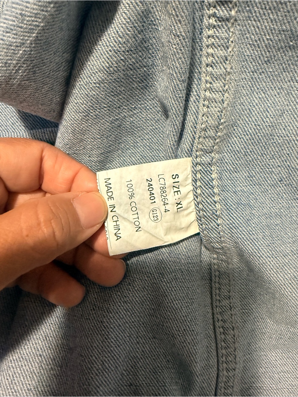 NWT Luvamia Blue Denim Button Down Long Sleeve Shirt Jacket Shacket Size XL - Picture 9 of 9